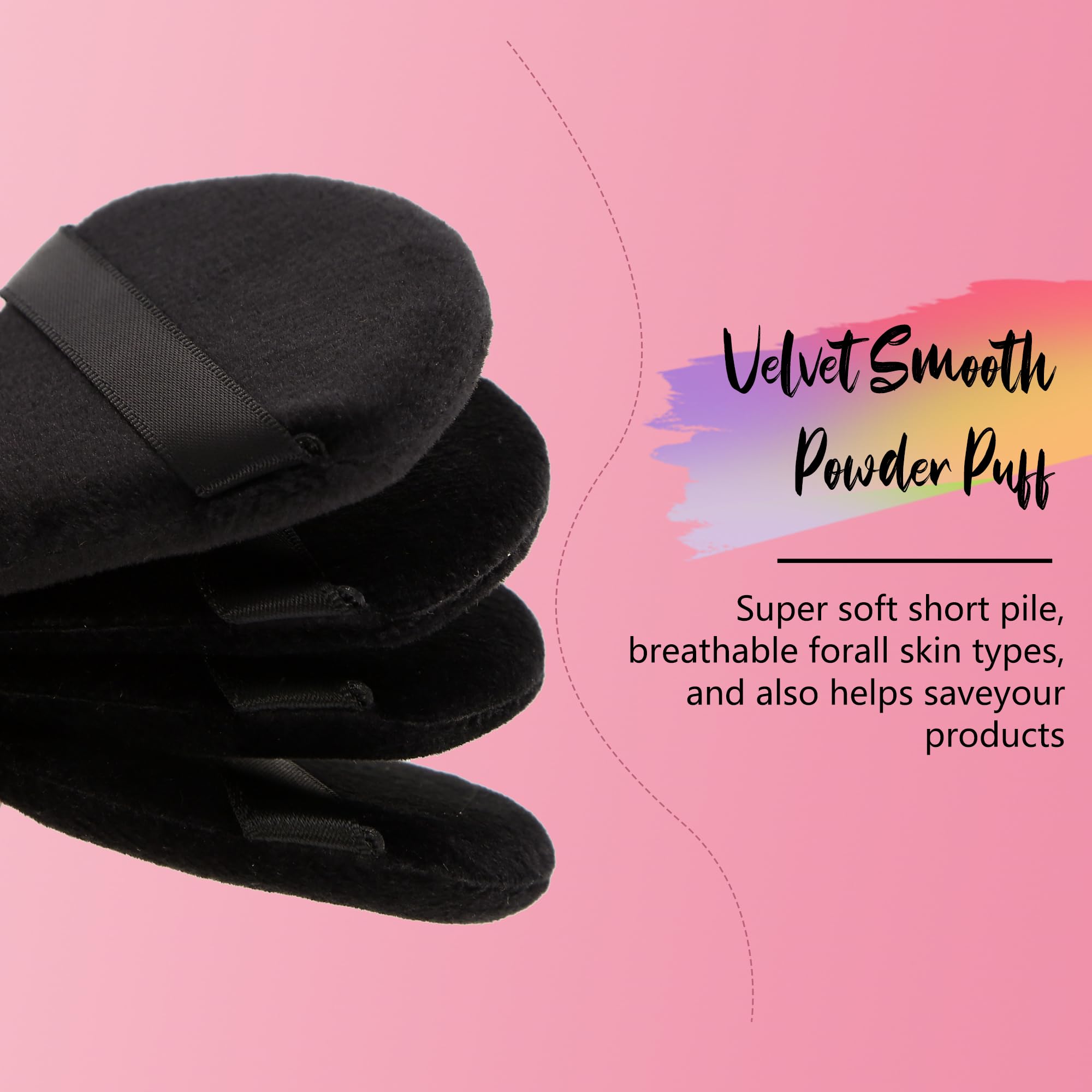 24Pcs Black and Pink Powder Puff, Triangle Powder Puffs, Powder Puffs for Makeup and Cosmetic Foundation