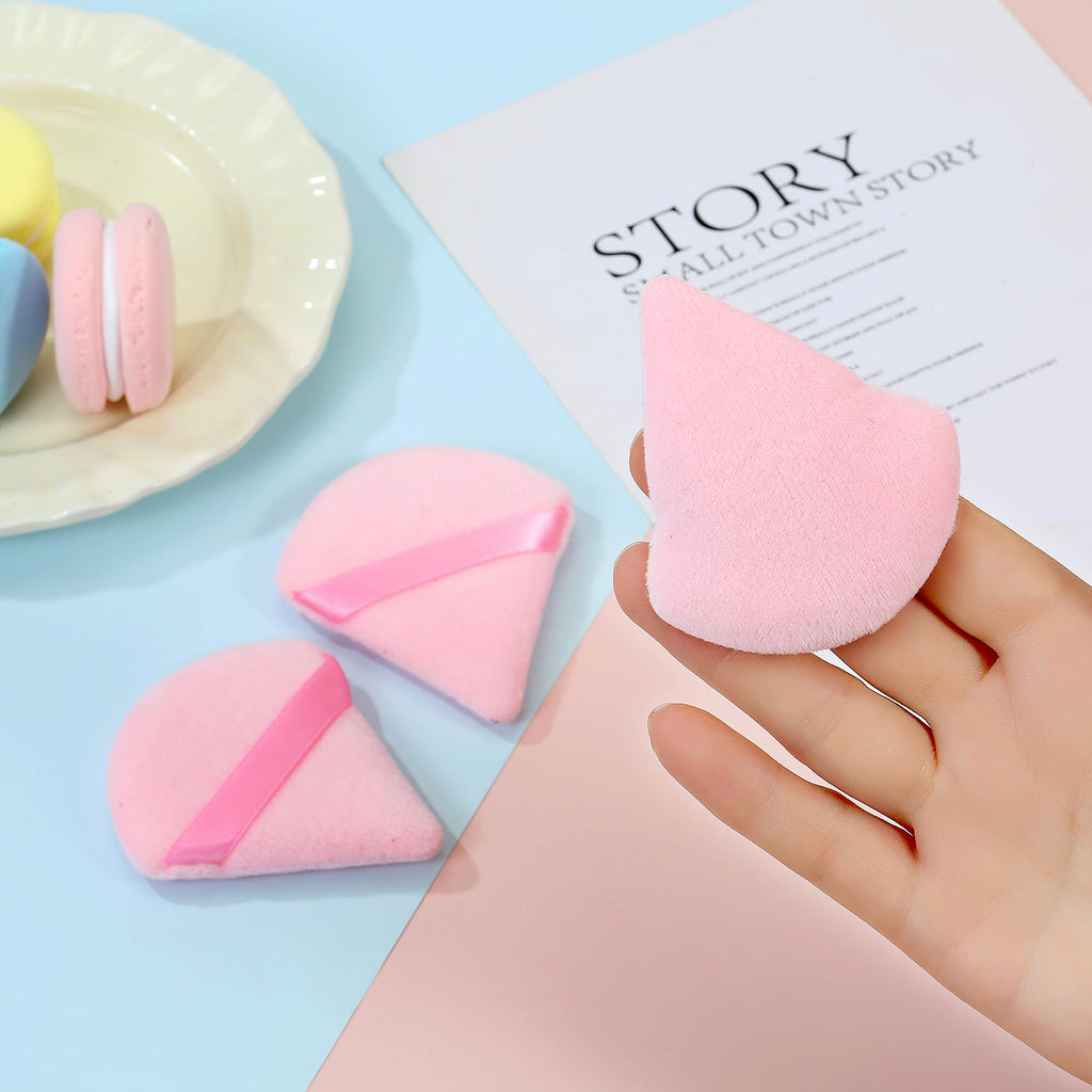 24Pcs Black and Pink Powder Puff, Triangle Powder Puffs, Powder Puffs for Makeup and Cosmetic Foundation